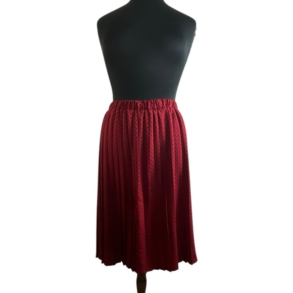 Anthropologie Hey There By Karen Walker Pleated Polka Dot Midi Skirt - Picture 1 of 9